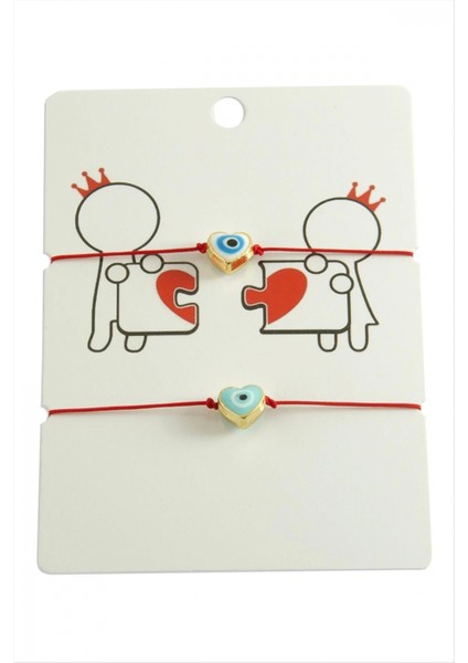 Kalp Nazar Ip Bileklik 2 Adet