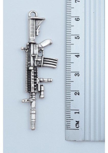 2'li Uzi - M4 Gümüş Kaplama Kolye Seti modelleri
