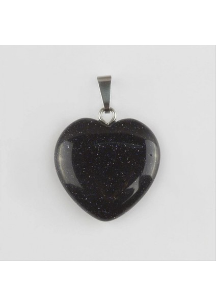 Lacivert Yıldız Kalpli Doğaltaş Kolye Ucu