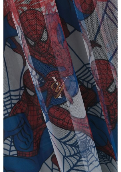 Baskılı Kurşunlu Grek Tül Perde Çocuk Örümcek modelleri