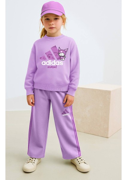 Kuromi Kız Çocuk Takımı Lila - Sweatshirt & Boru Paça Jogger