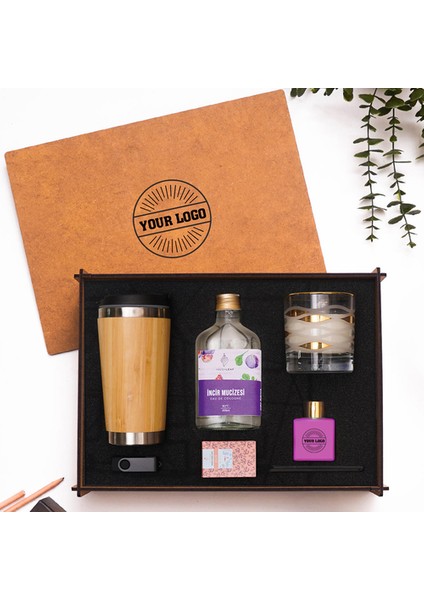 Vıp Ahşap Kutulu Kurumlara Özel Hediye Seti 3626-08
