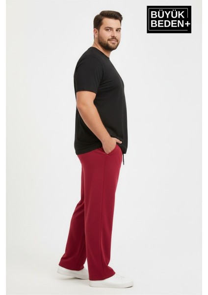Erkek Büyük Beden Rahat Kalıp, Lastikli Bel, Paça Reçmeli Eşofman Altı SPR26BEA952 fiyatları