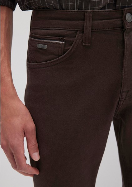 Jake Mavi Black Koyu Kahverengi Gabardin Pantolon 0042290686