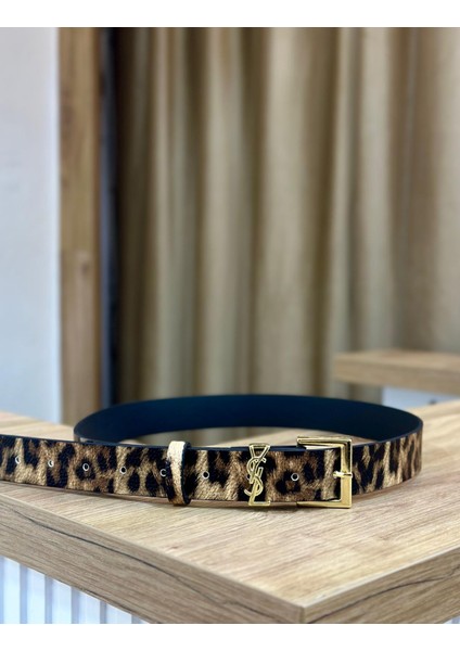 Kadın Leopar Ithal Kemer Pantolon Kemeri Etek Kemeri Elbise Kemeri