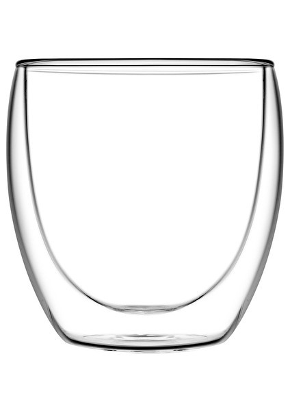 Borosilikat Çift Cidarlı Cam Kupa 260 cc (5 Adet)