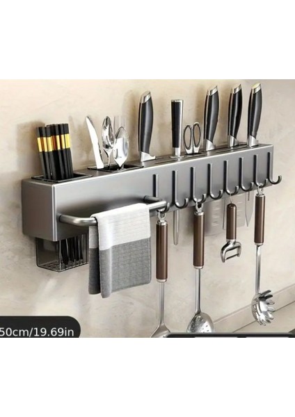 50 cm Mutfak Rafı Askılık Duvara Monte Kendinden Yapışkanlı Düzenleyici Delmeden Montaj