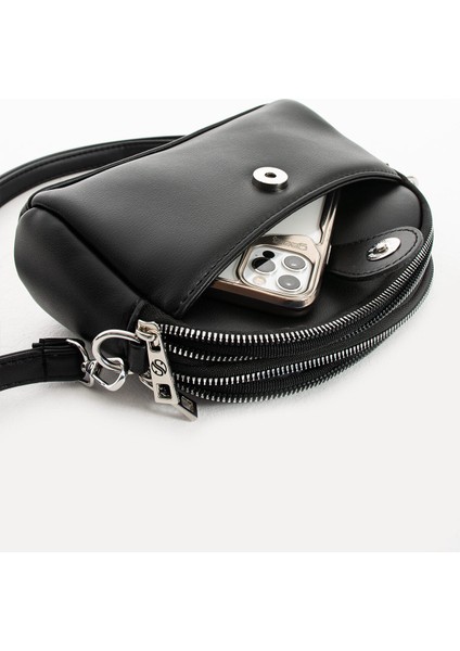 Yumuşak Deri Çok Kullanışlı Küçük Boy 4 Bölmeli Çapraz Çanta