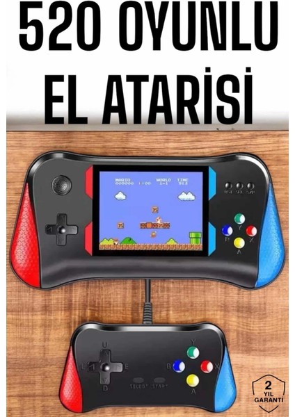 Gamepad Joystick 500 Oyunlu Retro Oyun Konsolu Tv Bağlantı Özellikli 2 Kişilik Destekli