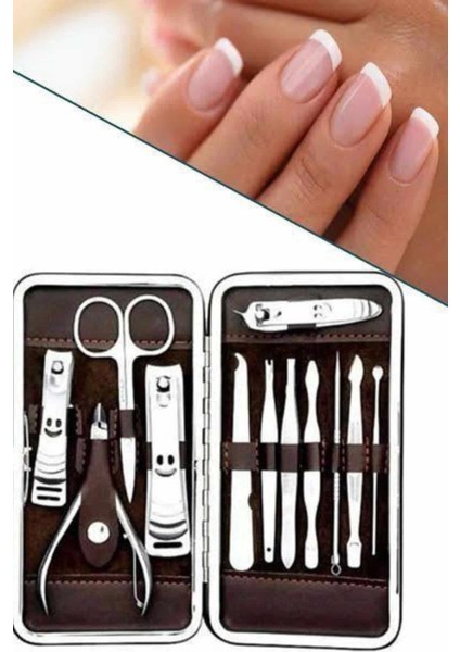 12 Parça Manikür Pedikür Seti Özel Deri Çanta El Ayak Bakımı Akne ve Sivilce Temizleme modelleri