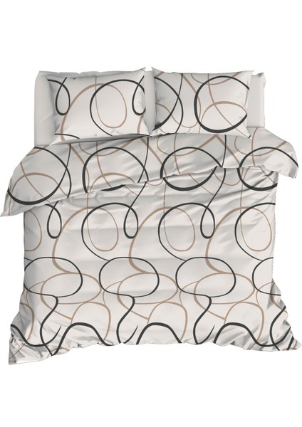 Nevresim Takımı Çift Kişilik Line Rondom Krem Kolay Ütülenir fiyatları