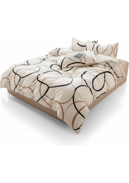 Nevresim Takımı Çift Kişilik Line Rondom Krem Kolay Ütülenir modelleri