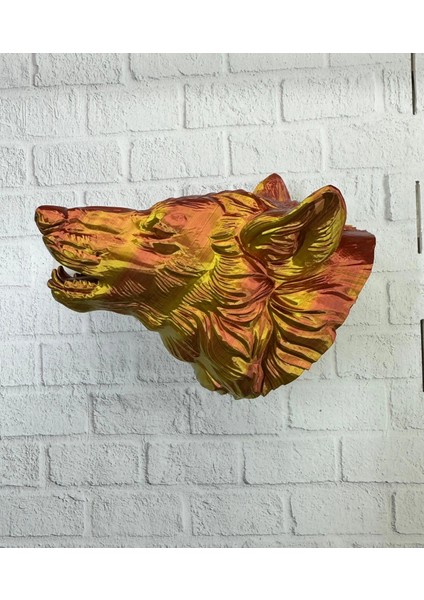 Bfs Gold Kurt Duvar Aksesuarı Asılabilir 3D Dekoratif Heykel 25X19 cm fiyatları