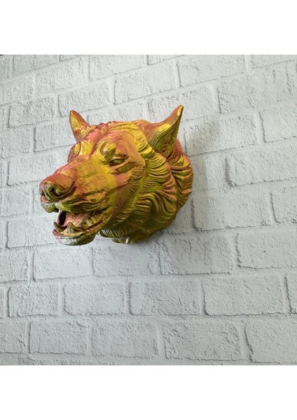 Bfs Gold Kurt Duvar Aksesuarı Asılabilir 3D Dekoratif Heykel 25X19 cm fırsatları