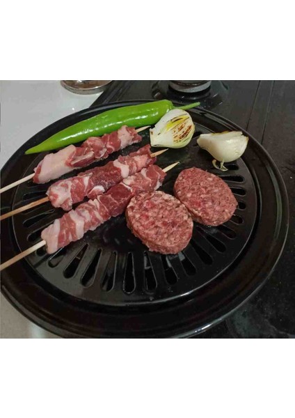 Grill Izgara Köz Balık Et Tavası Dumansız Ocak Üstü Grill Tava