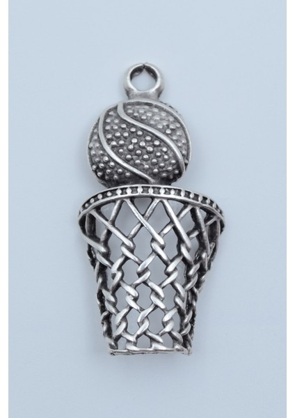 Basket Topu - File - Pota Gümüş Kaplama Kolye Ucu