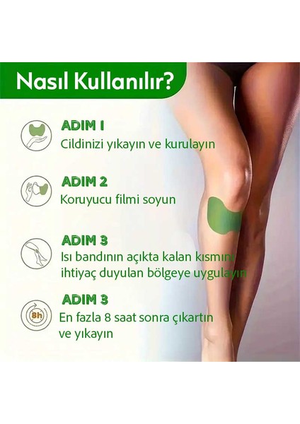 Diz Boyun Bel Omuz Bilek Yakısı Isı Bandı Kas Gevşetici Ağrı Geçirici Yakı - 5 Adet modelleri