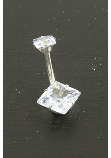 Ieg Kare Zirkon Taşlı Çelik Piercing 1 Adet