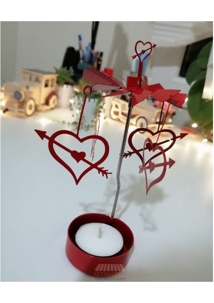 Isı Ile Dönen Kalp Mumluk Seti (Kırmızı) modelleri
