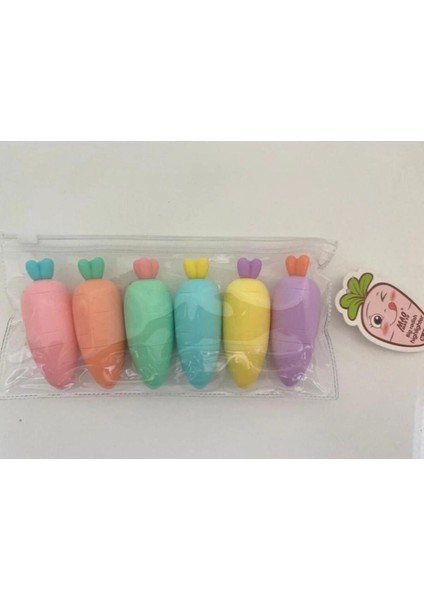 Havuç Tasarımlı Fosforlu Kalem Seti