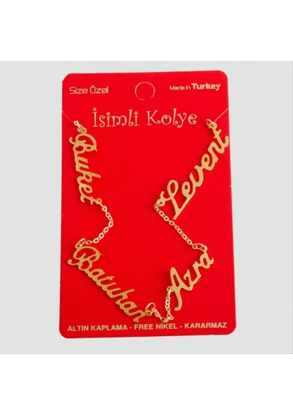 Ieg Kişiye Özel Dört Isim Yazılı Kolye modelleri