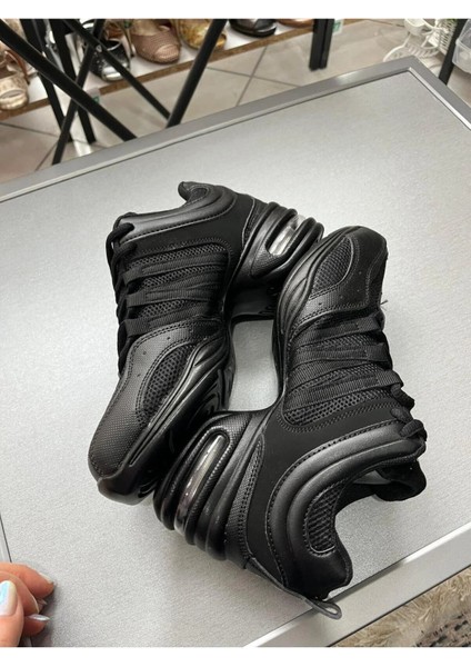 Siyah Çok Bantlı Snekers Dans Pratik Ayakkabısı