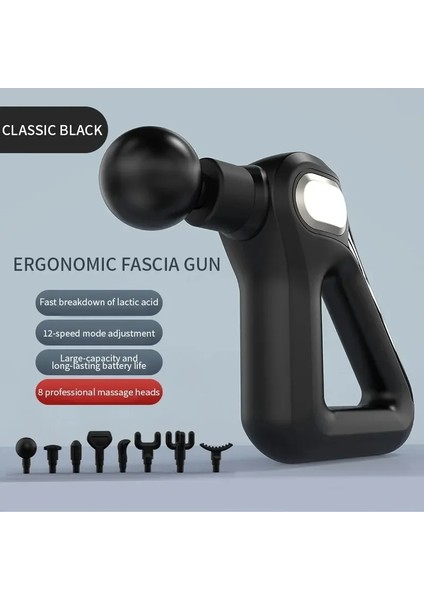 Fascial Gun KH-750 Gri LCD Sporcu Egzersiz Masaj Aleti 8 Başlıklı indirimleri