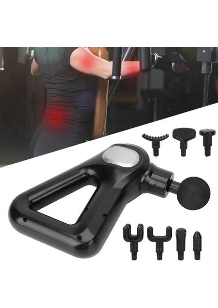 Fascial Gun KH-750 Gri LCD Sporcu Egzersiz Masaj Aleti 8 Başlıklı