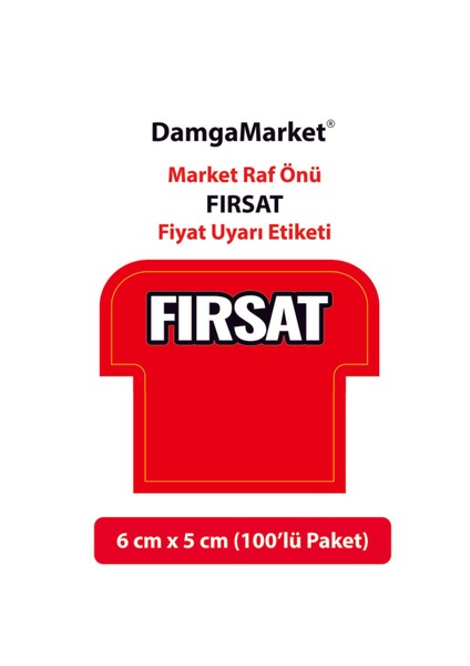 Kırmızı Fırsat Etiketi Kartı Market, Mağaza,bakkal,raf ve Etiketi 6X5CM 100'LÜ Paket