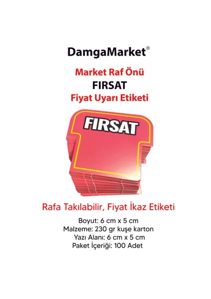 Kırmızı Fırsat Etiketi Kartı Market, Mağaza,bakkal,raf ve Etiketi 6X5CM 100'LÜ Paket modelleri