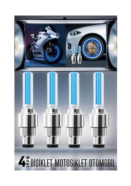 Turk Sibop Kapağı Mavi Işıklı 4 Adet