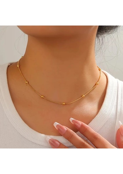 Çelik Takı Seti Kolye Büyük Toplu Zincir Dorika 1 mm Kalınlık 45 cm Uzunluk Gold Gümüş fiyatları