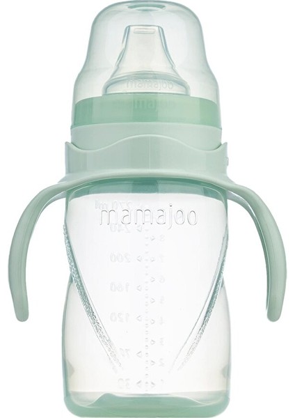 Kulplu Akıtmaz Alıştırma Bardaı 270ML Powder Green & Anti- Kolik Uç (4 Adet)