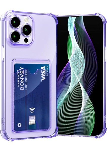 Apple iPhone 11 Pro Max Kılıf Kartlıklı Anti Şok Korumalı Şeffaf Silikon