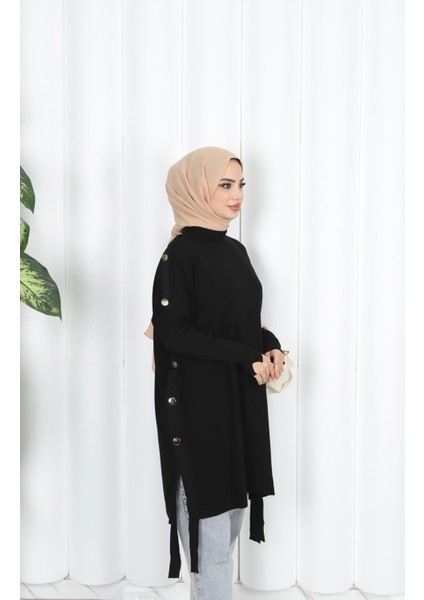 Düğme Detaylı Merserize Tunik fırsatları