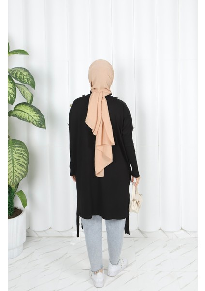 Düğme Detaylı Merserize Tunik indirimleri