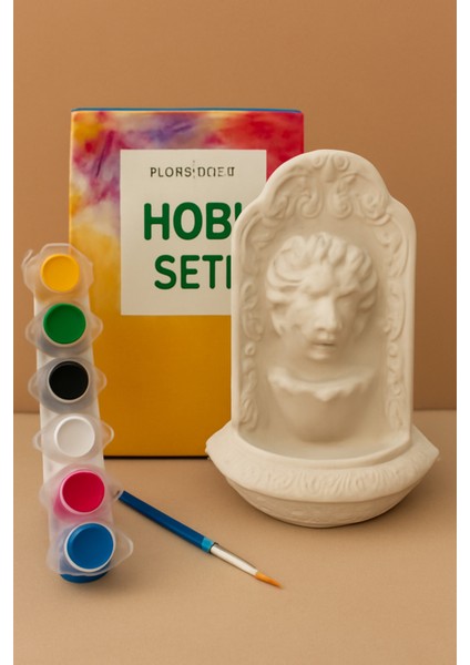 Aslan Figürlü Geri Akış Tütsülük Boyama Seti – Yaratıcı Hobi Seti (6 Renk Boya ve Fırça Dahil)