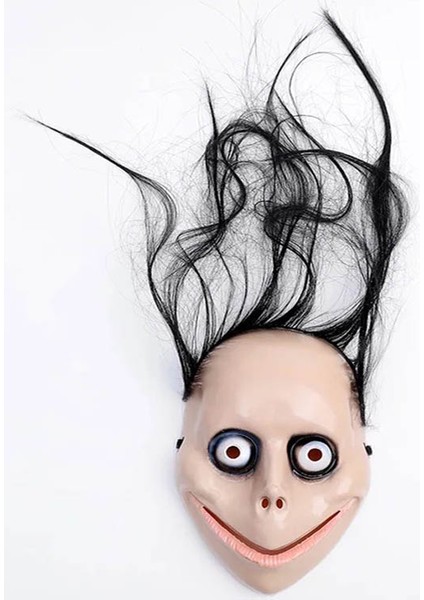 Korkunç Ürpertici Uzun Saçlı Momo Maskesi 24X16 cm (4940)