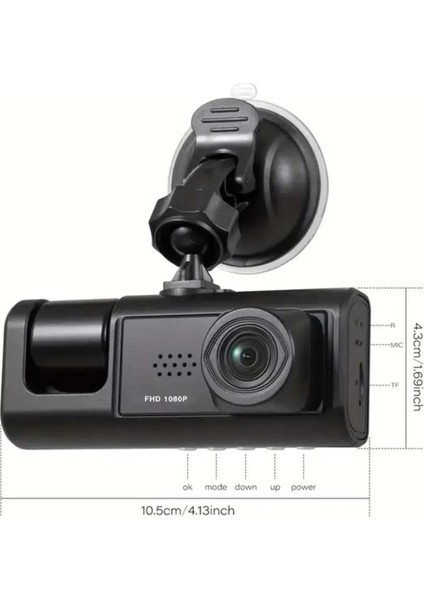 DV300 Yeni 3 Kameralı Araç Içi Kayıt Kamerası Trafik Recorder 2 Inç IPS Ekran Full Hd 1080P fiyatları