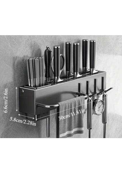 30 cm Mutfak Rafı Askılık Duvara Monte Kendinden Yapışkanlı Düzenleyici Delmeden Montaj