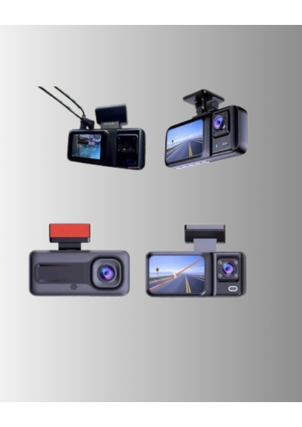360° Kapsama Sahip Full Hd Araç Kamerası 3’lü Kayıt Gece Görüşlü Dashcam modelleri