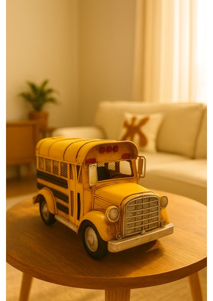 Dekoratif Metal Araba Sarı Otobüs fiyatları
