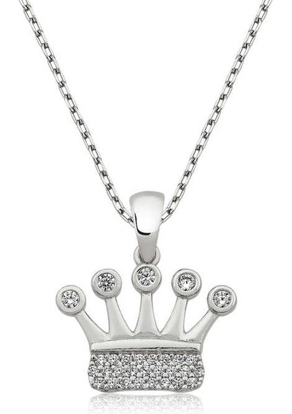 925 Ayar Gümüş Taç Kadın Gümüş Kolye T4216 (972972)