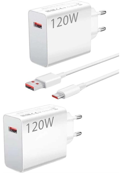 120 Watt Turbo Hızlı Şarj Aleti Seti Hızlı Şarj Adaptörü Beyaz modelleri