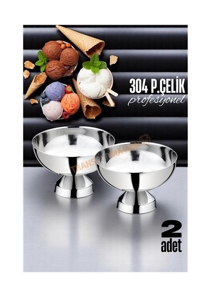 Hsnet Dondurma Kasesi 304 Paslanmaz Çelik Profesyonel 2 Adet - BI001V-4XR6P6