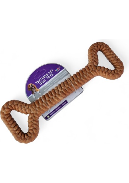 Köpek Oyuncak Seti – Dayanıklı Büyük Kemik + Patili Tenis Topu + Renkli Ipli Halat Çiğneme Oyuncak