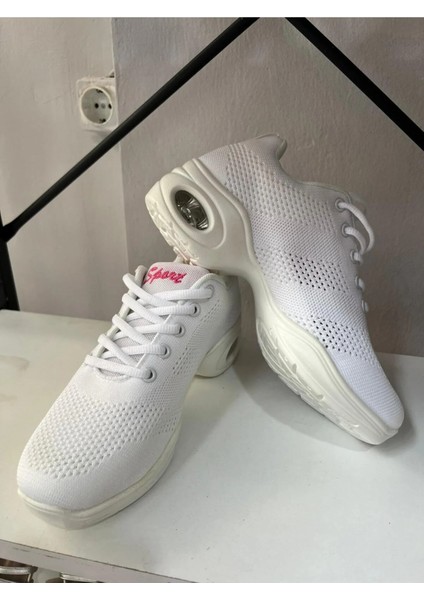 Beyaz Dans Pratik Ayakkabısı Nefes Alan Doku - Tüm Danslar Için Uyumludur.
