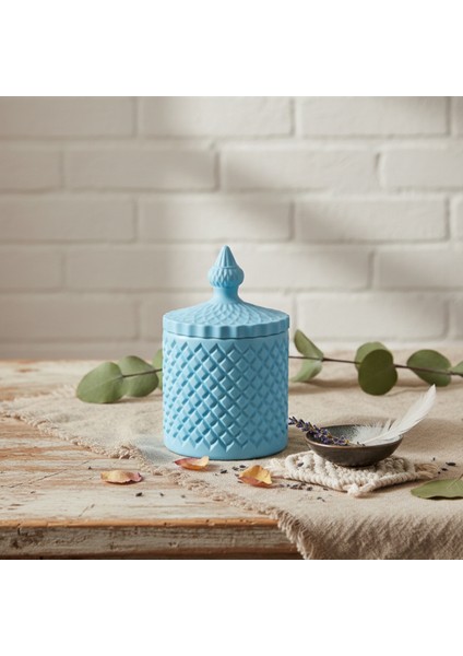 Okyanus Kokulu, Hediyelik Bohem Dekoratif Beton El Yapımı Vegan Soya Wax Mum (250 Gr) 🌊 fırsatları