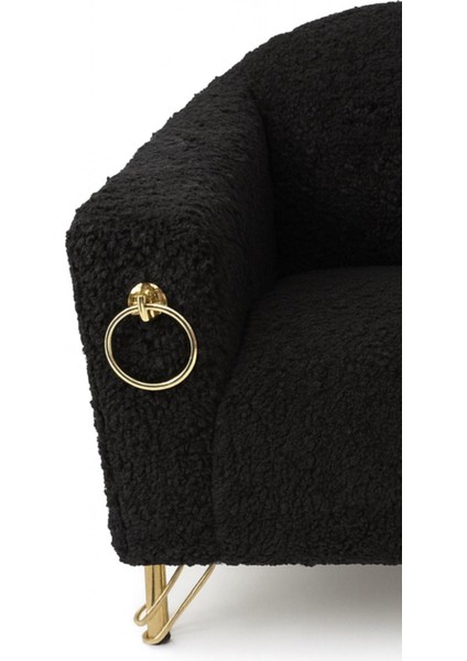 Premium Siyah Peluş Çocuk Koltuğu – Gold Detaylı Tutma Halkalı Model fiyatları