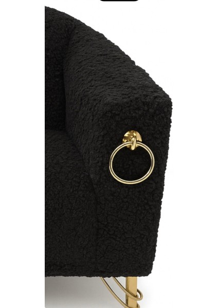 Premium Siyah Peluş Çocuk Koltuğu – Gold Detaylı Tutma Halkalı Model modelleri